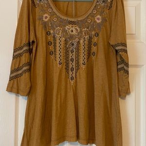 BRAND NEW Johnny Was 3/4 Sleeve Top